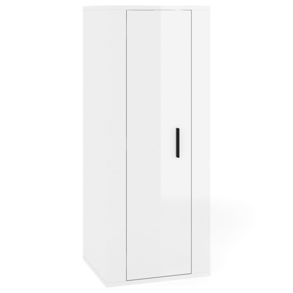 Set di Mobili Porta TV 7 pz Bianco Lucido in Legno Multistrato 3188872