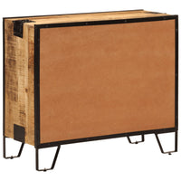 Credenza-Buffet-Armadio da cucina 80x31x66 cm in Legno Grezzo Massello Mango e Metallo