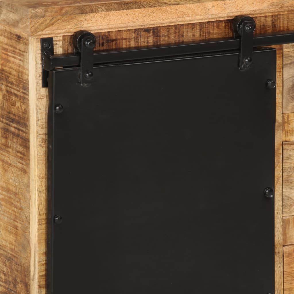 Credenza 80x30x55 cm in Legno Grezzo Massello di Mango