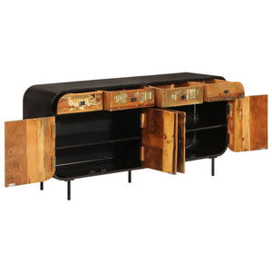 Credenza 140x35x70 cm in Legno Massello di Recupero e Metallo 355845