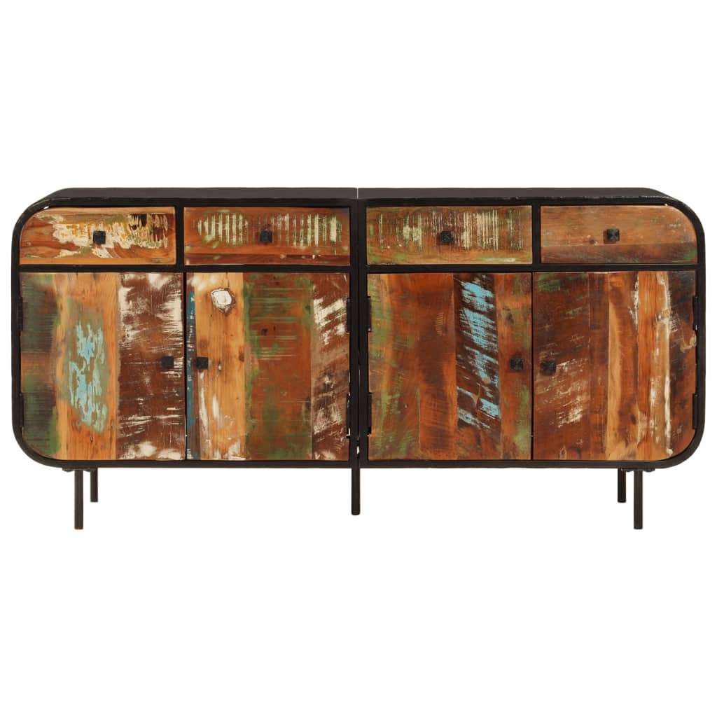 Credenza 140x35x70 cm in Legno Massello di Recupero e Metallo 355845