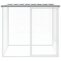 Recinto per pollaio con gabbia per polli con tetto leggero 103 x 98 x 90 cm in acciaio zincato grigio 02_0043981