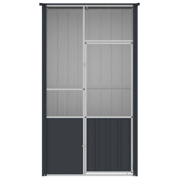 Gabbia per Uccelli Antracite 115x78x200 cm in Acciaio Zincato 172342