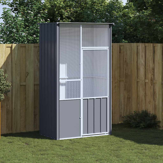 Gabbia per Uccelli Antracite 115x78x200 cm in Acciaio Zincatocod mxl 119195