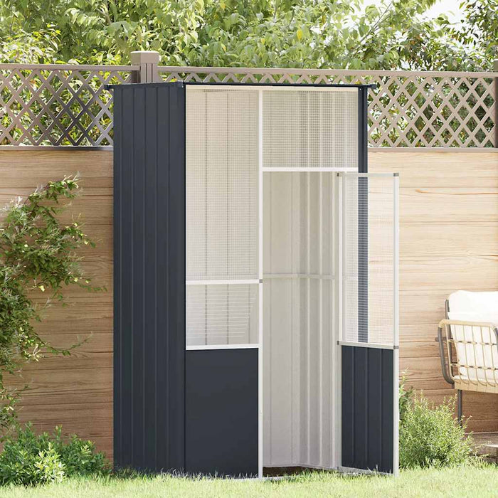 Gabbia per Uccelli Antracite 115x78x200 cm in Acciaio Zincato 172342