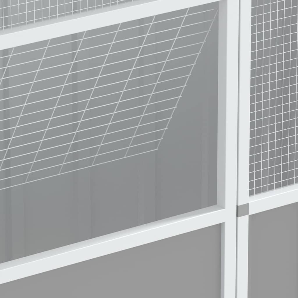 Gabbia per Uccelli Grigia 115x78x200 cm in Acciaio Zincato