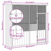 Gabbia per Uccelli Antracite 215x78x200 cm in Acciaio Zincato 172344