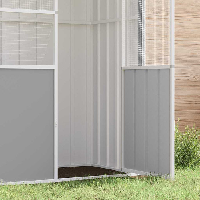 Gabbia per Uccelli Grigia 215x78x200 cm in Acciaio Zincato 172345