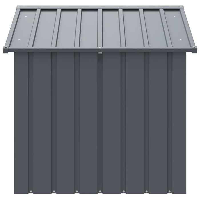 Casetta per Cani con Tetto Nero 117x103x102 cm Acciaio Zincato 172346