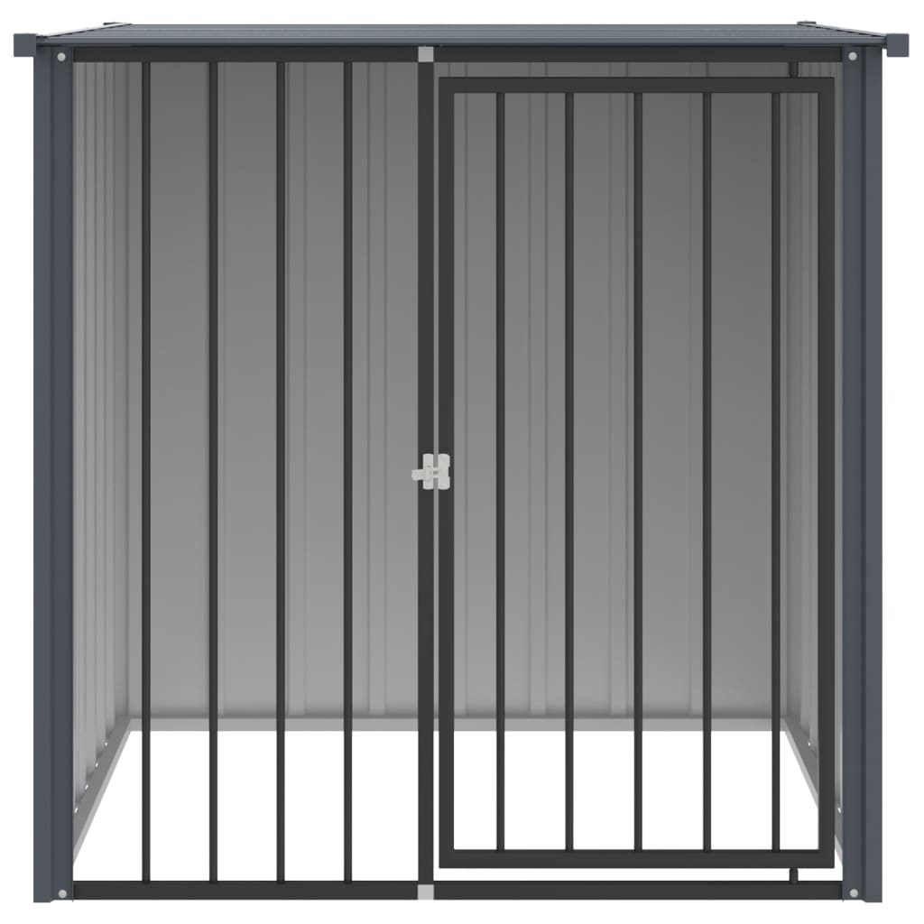 Cuccia per cani con tetto 110 x 103 x 109 cm acciaio zincato nero 02_0043513