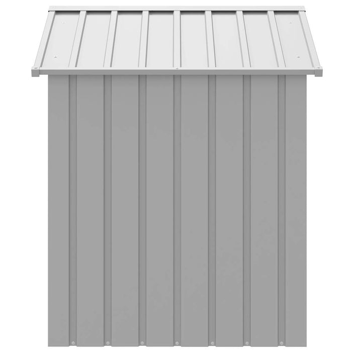 Casetta Cani Tetto Grigio Chiaro 117x103x123 cm Acciaio Zincato 172350