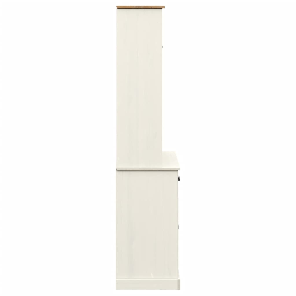 Credenza VIGO Bianca 78x40x175 cm in Legno Massello di Pino 3188302