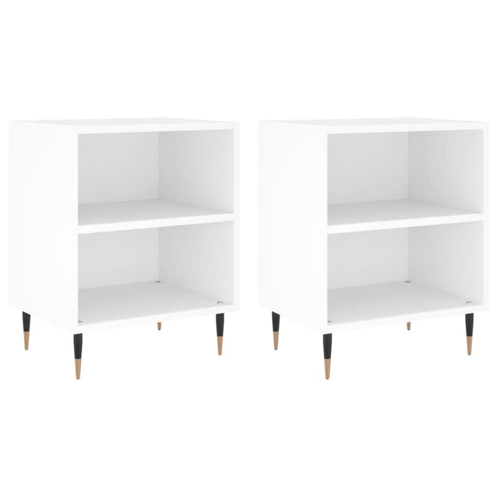 Comodini 2 pz Bianchi 40x30x50 cm in Legno Multistrato 826765