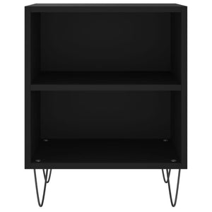 Comodini 2 pz Neri 40x30x50 cm in Legno Multistrato 826783