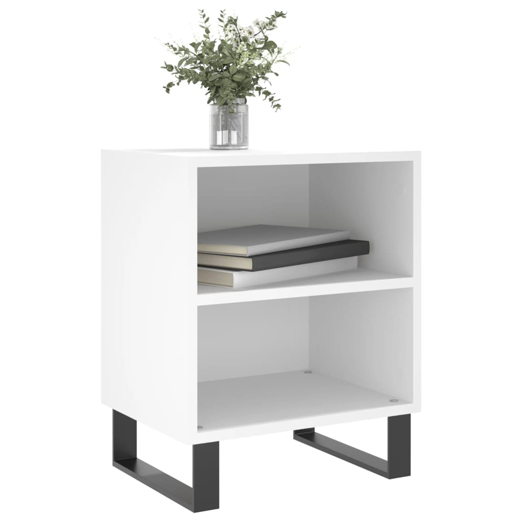 Comodino Bianco 40x30x50 cm in Legno Multistrato 826796