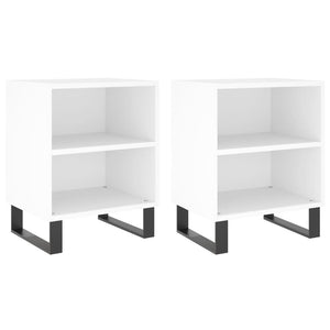 Comodini 2 pz Bianchi 40x30x50 cm in Legno Multistrato 826797