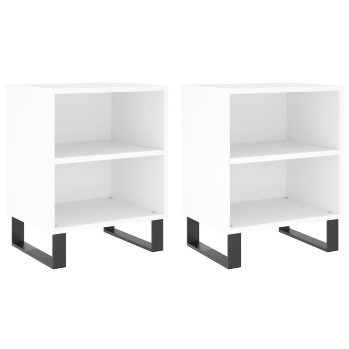 Comodini 2 pz Bianchi 40x30x50 cm in Legno Multistrato 826797