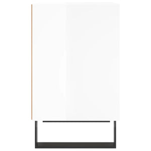 Comodino Bianco Lucido 40x30x50 cm in Legno Multistrato 826800