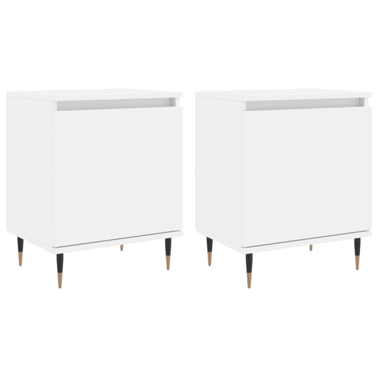 Comodini 2 pz Bianchi 40x30x50 cm in Legno Multistrato 826813