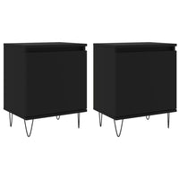 Comodini 2 pz Neri 40x30x50 cm in Legno Multistrato 826831