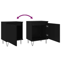 Comodini 2 pz Neri 40x30x50 cm in Legno Multistrato 826831