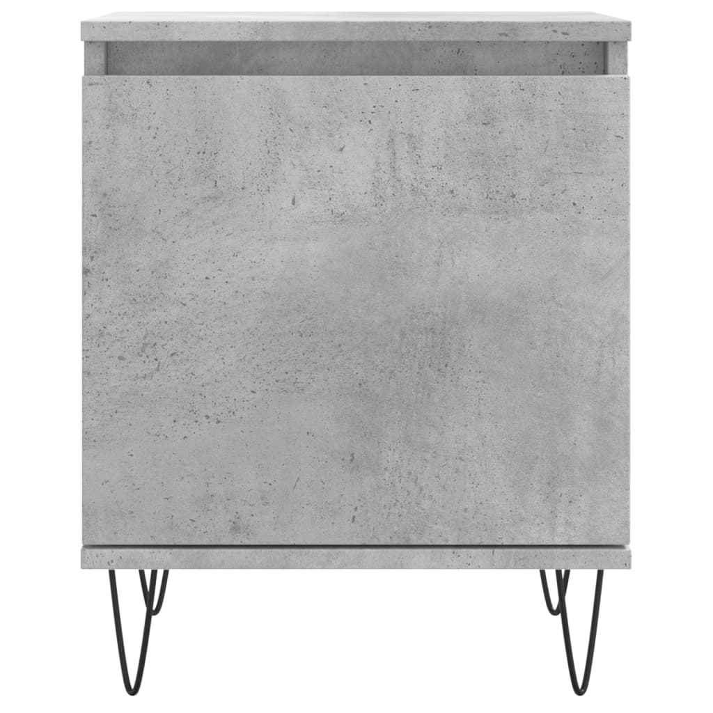 Comodini 2 pz Grigio Cemento 40x30x50 cm in Legno Multistrato 826837