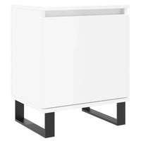 Comodino Bianco Lucido 40x30x50 cm in Legno Multistrato 826848