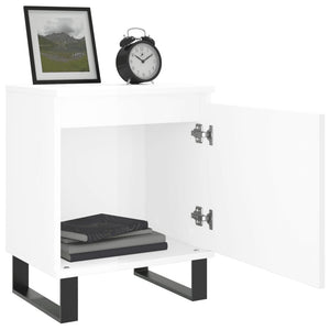 Comodini 2 pz Bianco Lucido 40x30x50 cm in Legno Multistrato 826849