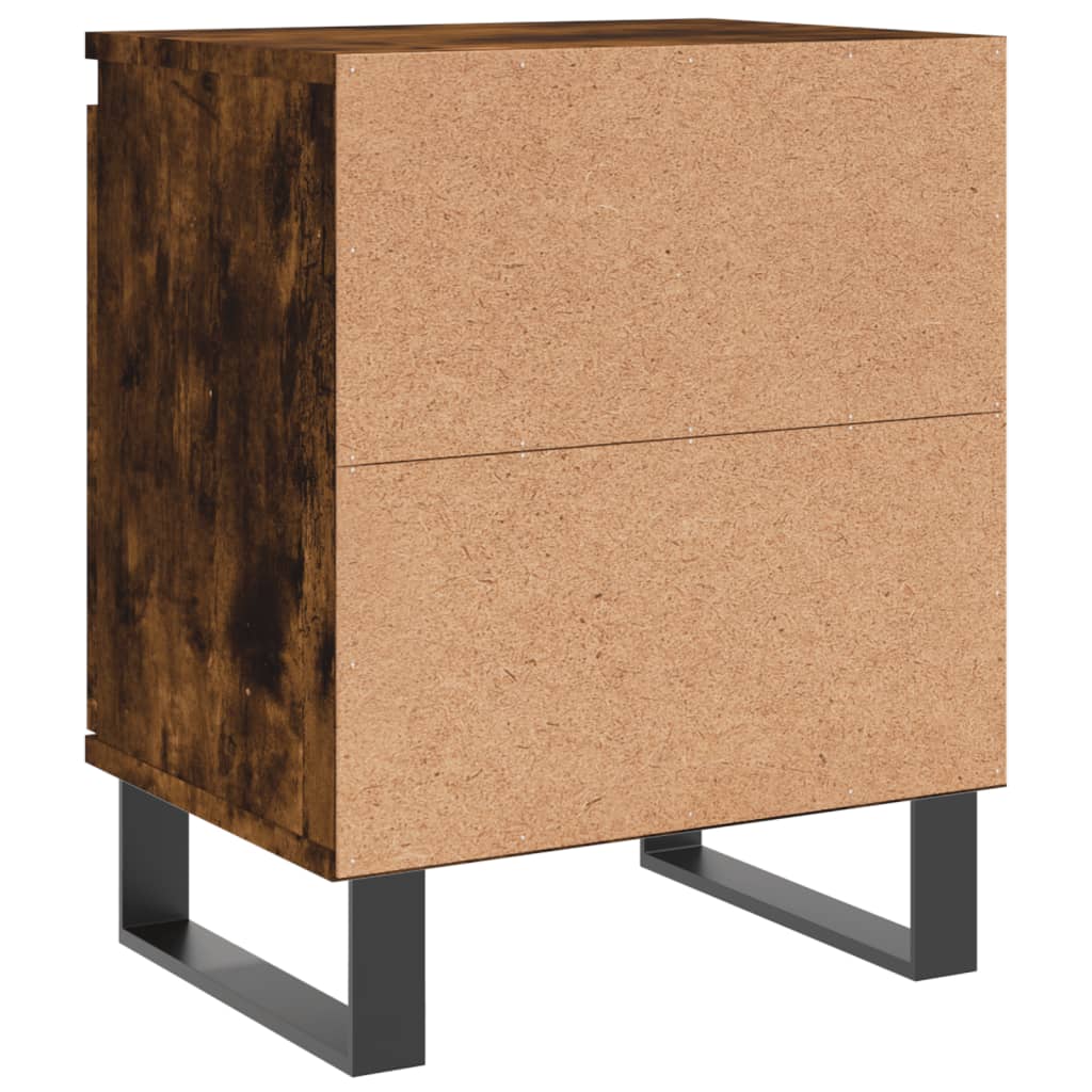 Comodini Rovere Fumo 2 pz-Set di 2 Tavolino da notte 40x30x50 cm in Legno Multistrato 544137