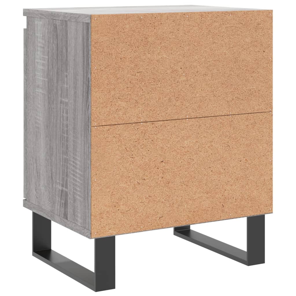 Comodini Grigio Sonoma 2 pz-Set di 2 Tavolino da notte 40x30x50 cm in Legno Multistrato 116300