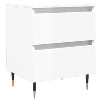 Comodino Bianco Lucido 40x35x50 cm in Legno Multistrato 826864