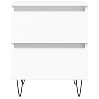 Comodino Bianco 40x35x50 cm in Legno Multistrato 826876