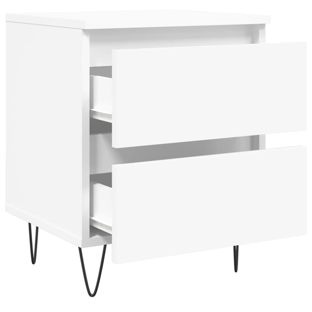 Comodino Bianco 40x35x50 cm in Legno Multistrato 826876