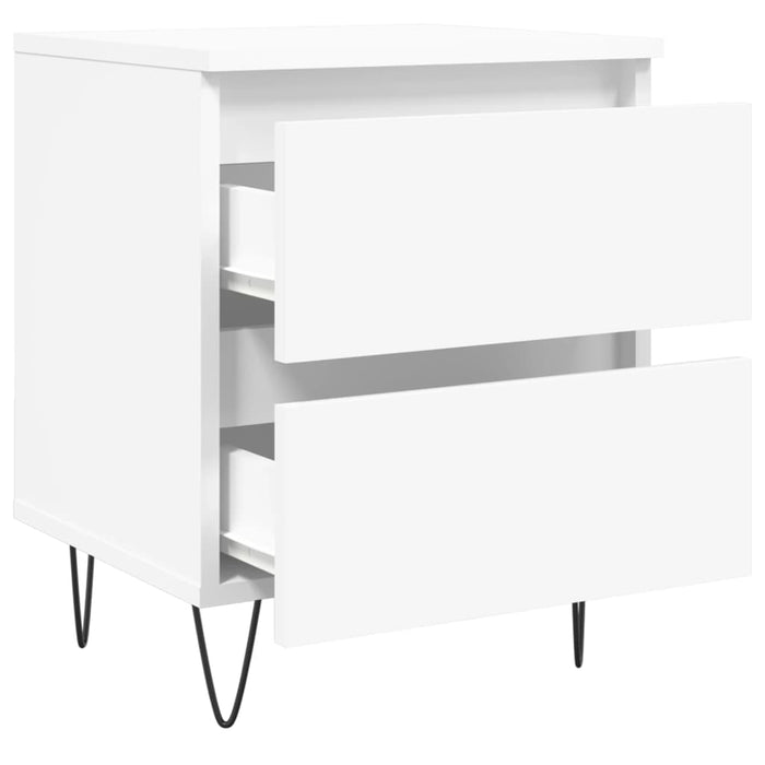 Comodino Bianco 40x35x50 cm in Legno Multistrato 826876