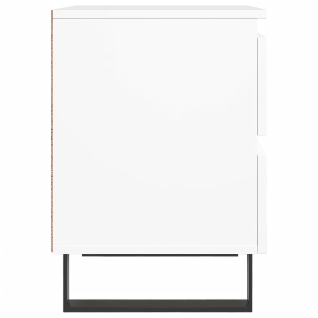 Comodini 2pz Bianchi 40x35x50 cm in Legno Multistrato 826893