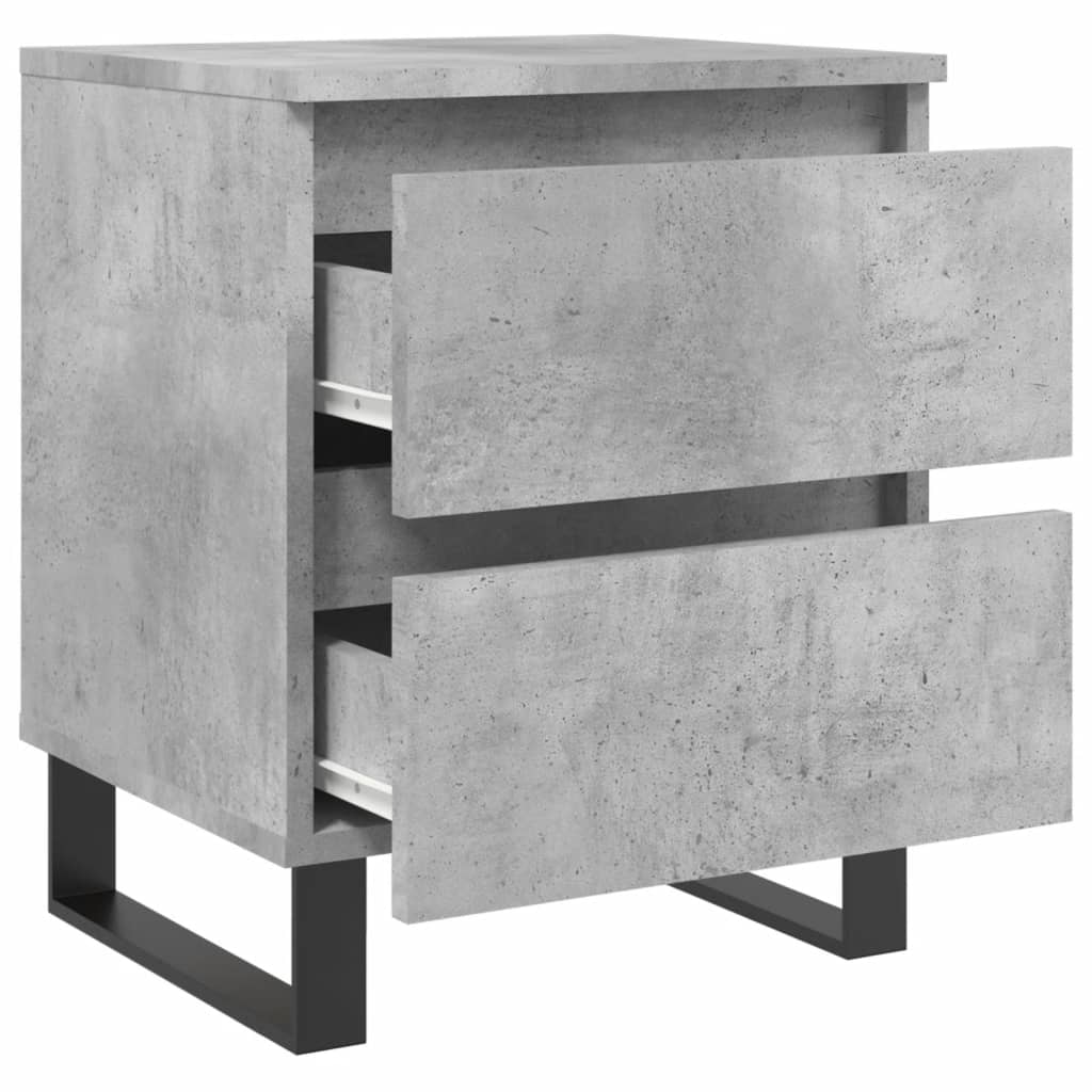 Comodini 2pz Grigio Cemento 40x35x50 cm in Legno Multistrato 826901
