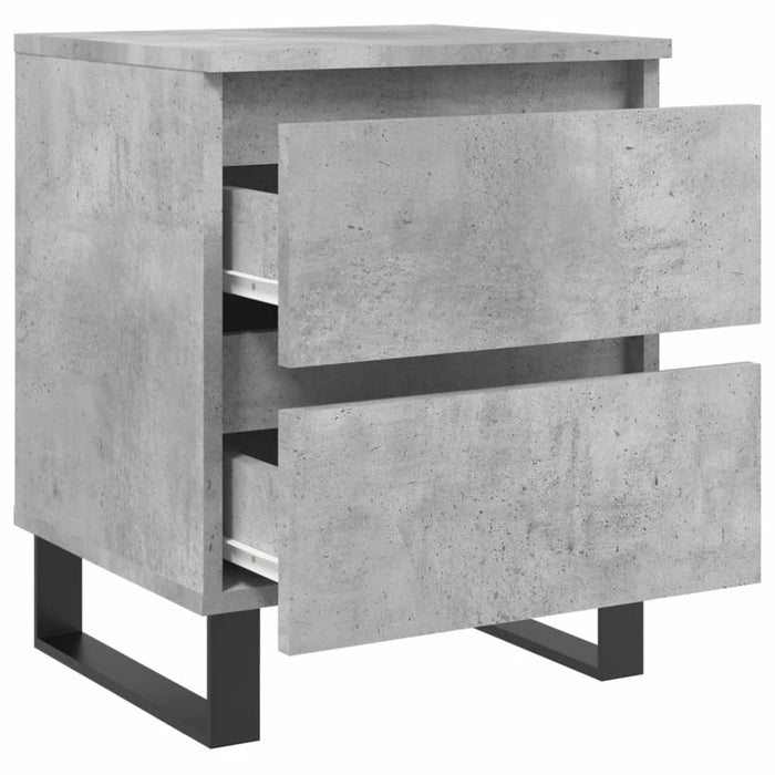 Comodini 2pz Grigio Cemento 40x35x50 cm in Legno Multistrato 826901