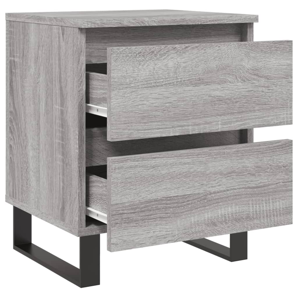 Comodini 2pz Grigio Sonoma 40x35x50 cm in Legno Multistrato 826905