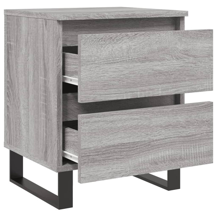 Comodini 2pz Grigio Sonoma 40x35x50 cm in Legno Multistrato 826905