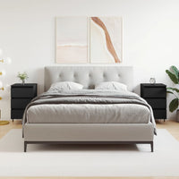 Comodini 2 pz Neri 40x35x69 cm in Legno Multistrato 826911