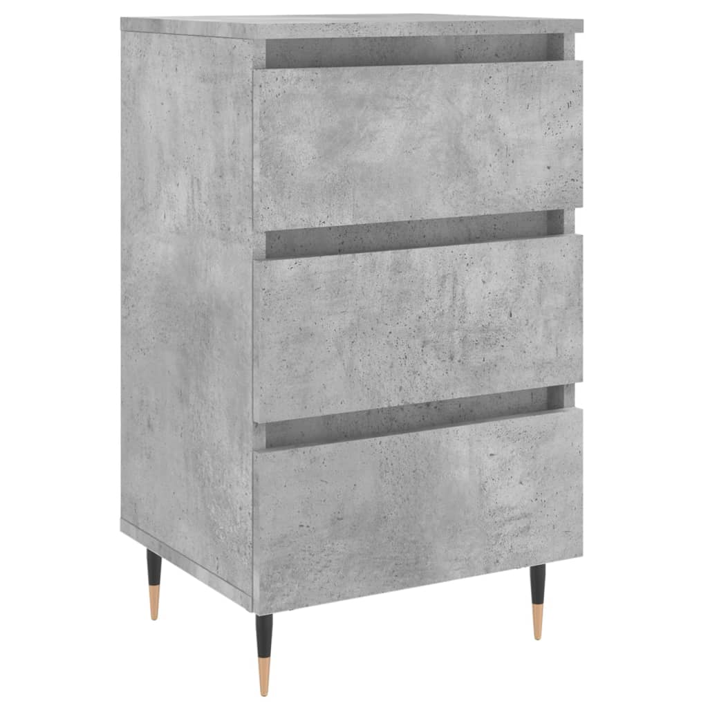 Comodino Grigio Cemento 40x35x69 cm in Legno Multistratocod mxl 82047