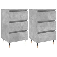 Comodini 2 pz Grigio Cemento 40x35x69 cm in Legno Multistrato 826917