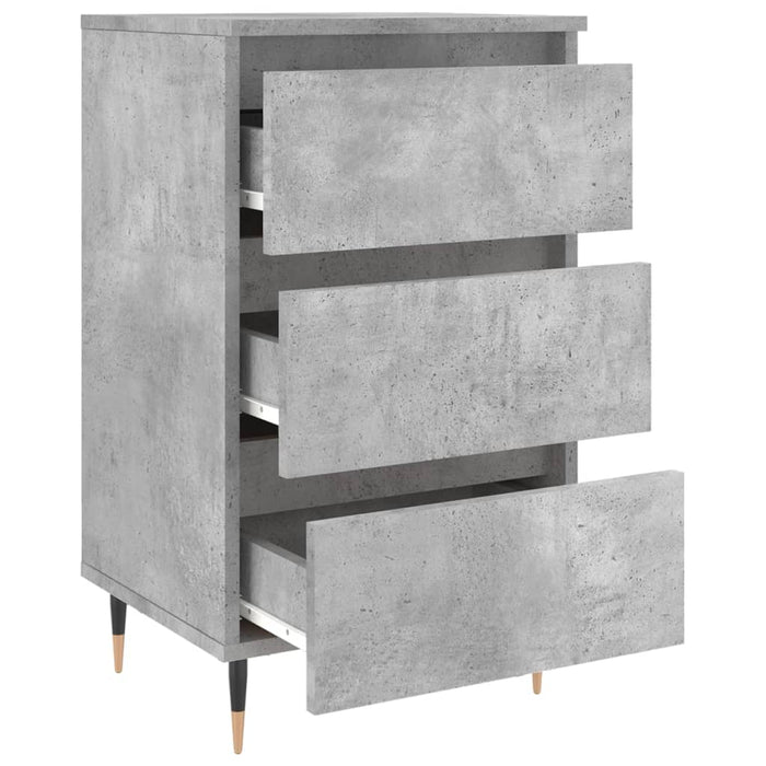 Comodini 2 pz Grigio Cemento 40x35x69 cm in Legno Multistrato 826917