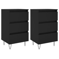 Comodini 2 pz Neri 40x35x69 cm in Legno Multistrato 826927