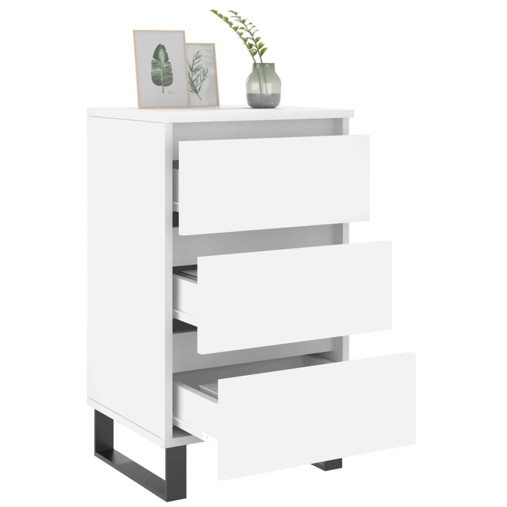 Comodini 2 pz Bianchi 40x35x69 cm in Legno Multistrato 826941