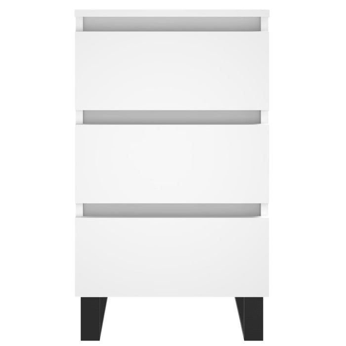 Comodini 2 pz Bianchi 40x35x69 cm in Legno Multistrato 826941