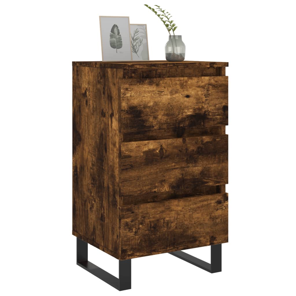 vidaXL Comodini 2 pz Rovere Fumo 40x35x69 cm in Legno Multistrato