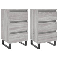 Comodini 2pz Grigio Sonoma 40x35x69 cm in Legno Multistrato 826953
