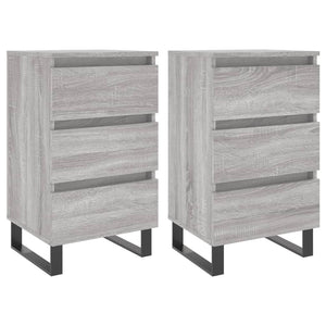 Comodini 2pz Grigio Sonoma 40x35x69 cm in Legno Multistrato 826953
