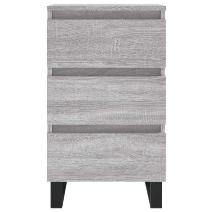 Comodini 2pz Grigio Sonoma 40x35x69 cm in Legno Multistrato